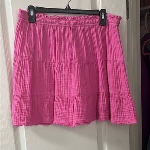 Aerie Bright Pink Tiered Mini Skirt